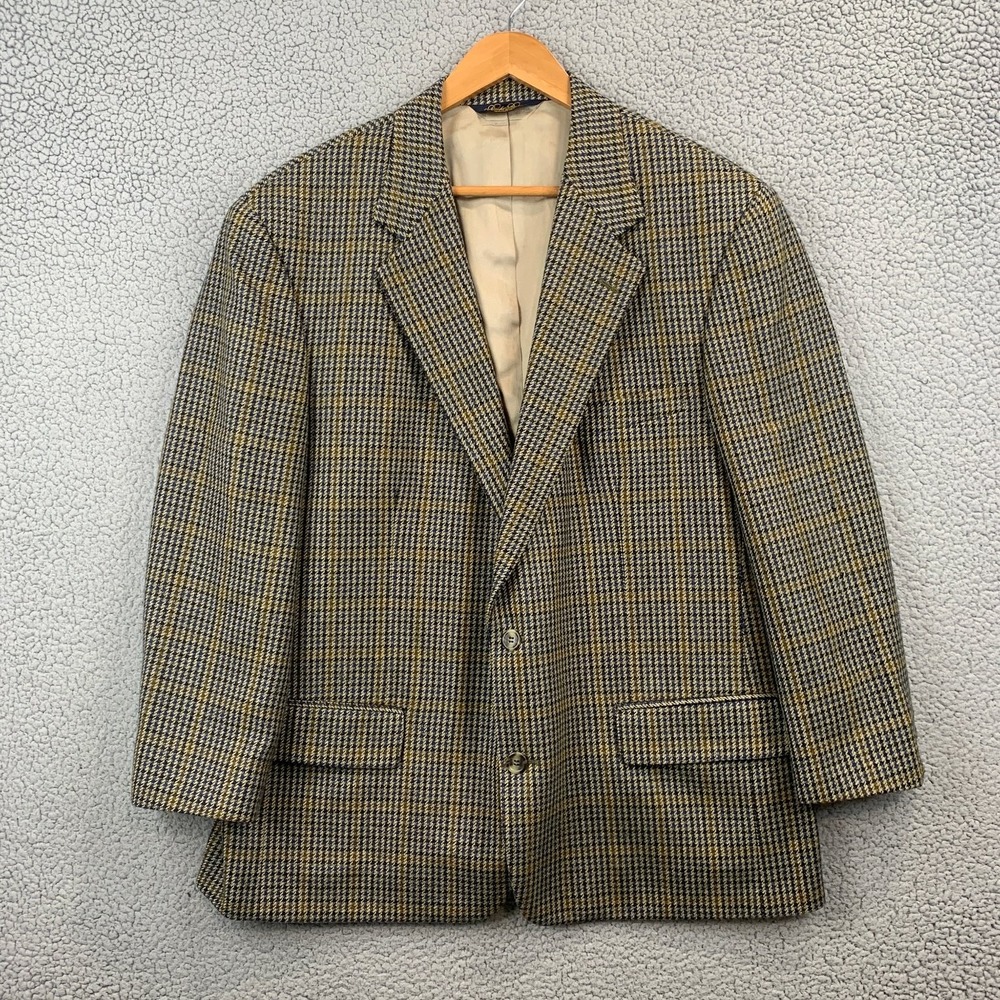 Brooks Brothers Men's 44 RG Glen Plaid Wool Blend Sport Coat Blazer Jacket USA